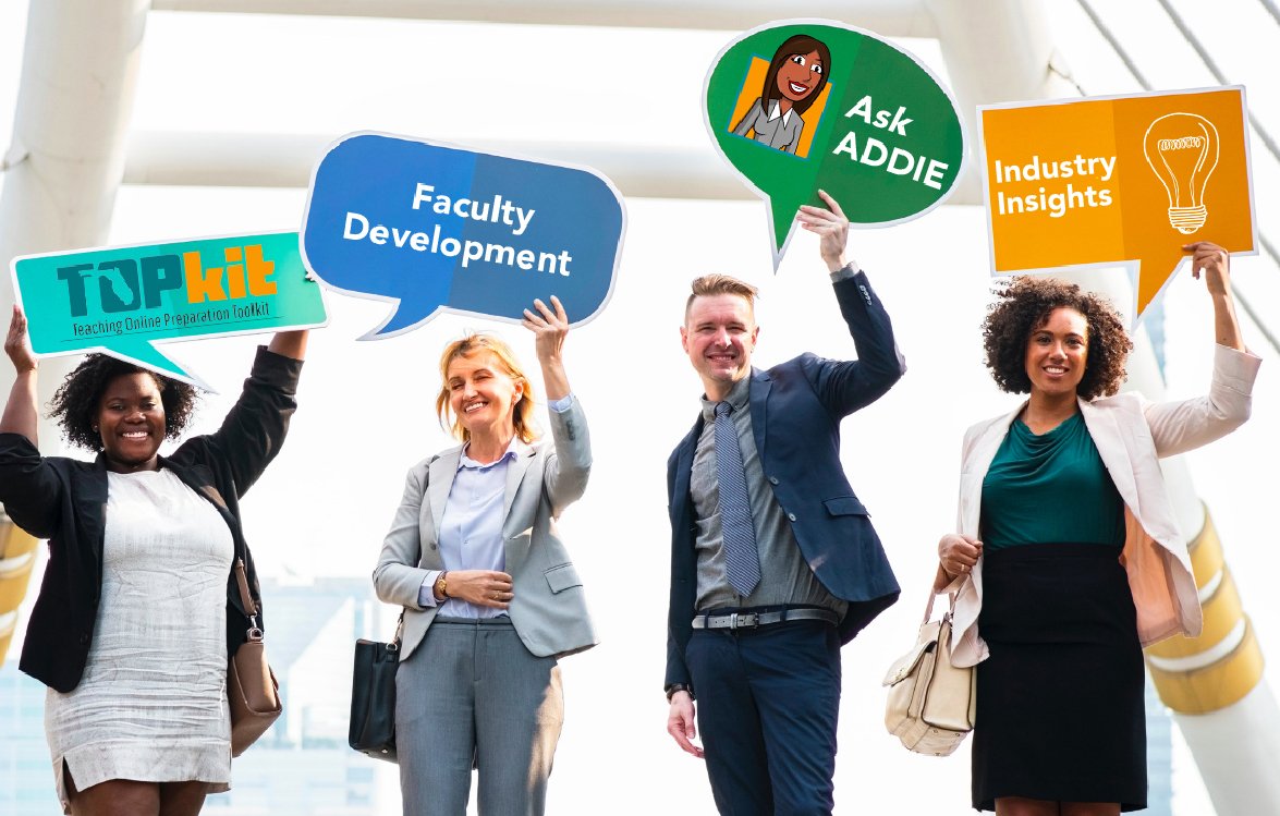 Amanda__Major's tweet photo. 🥁 Drum roll, please! Our faculty development advice columnist ADDIE is revealed. Check out the #TOPkit Digest at https://t.co/p0mvd001nF! #FacultyDevelopment #DigitalLearning #HigherEd https://t.co/HOu8d0LTES