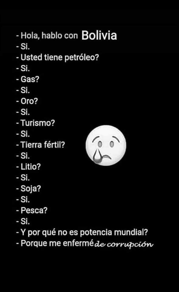 Maya28967964's tweet photo. Qué remedio le damos a Bolivia? Habrá alguno…? https://t.co/BPGLvJn7kb