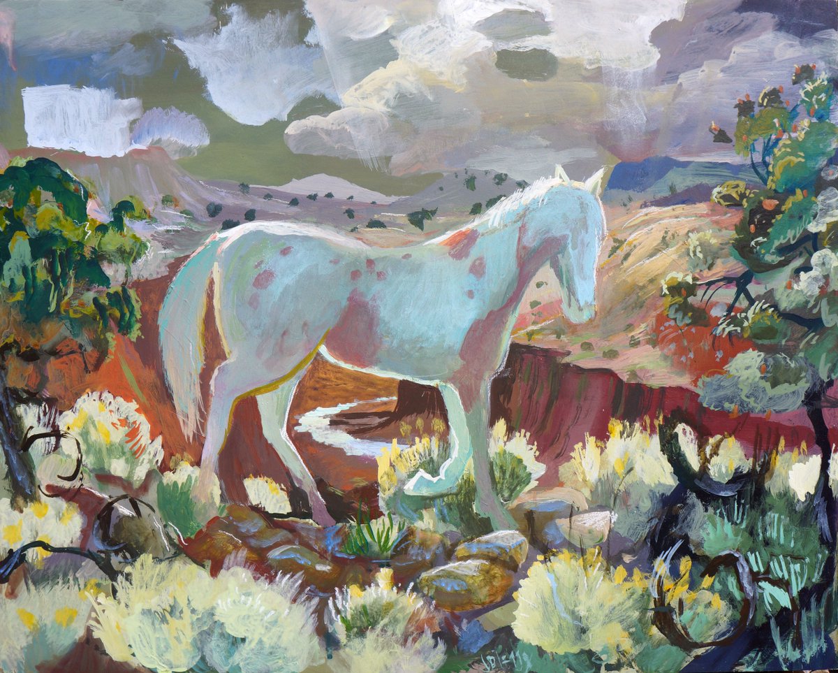 DefeoJohnny's tweet photo. Spotted Horse in the Spotted Hills, 2020, acrylic on canvas

#solosNFT #horsepainting #landscapepainting https://t.co/roKNkQEMFN