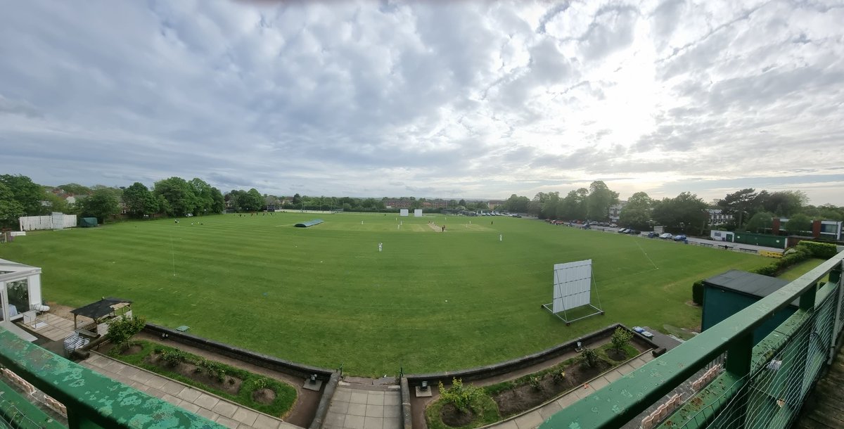 Panoramic view of our ladies playing <a href="/luwcc2018/">Uni of Liverpool Women’s Cricket Club</a> this evening
