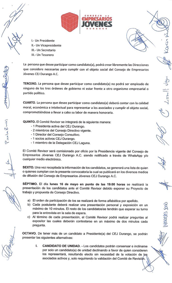 CEJDurango's tweet photo. En atención a lo que marcan nuestros estatutos:
CONVOCAMOS
A todos los asociad@s activos del #CEJDurango a participar en el proceso de renovación de la Presidencia del Consejo Directivo para el período 2022-2025 bajo las siguientes BASES 👇 https://t.co/We0w5XeuGP