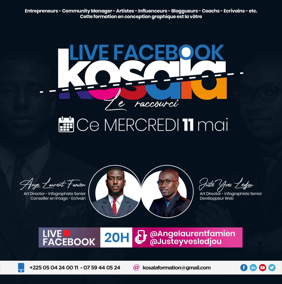 JusteYvesLedjou's tweet image. Demain soir nous aurons un live à 2 pour parler de KOSALA et répondre à vos questions ❓ 

Restez connectés !
#KOSALA #justeyvesledjou #infographie