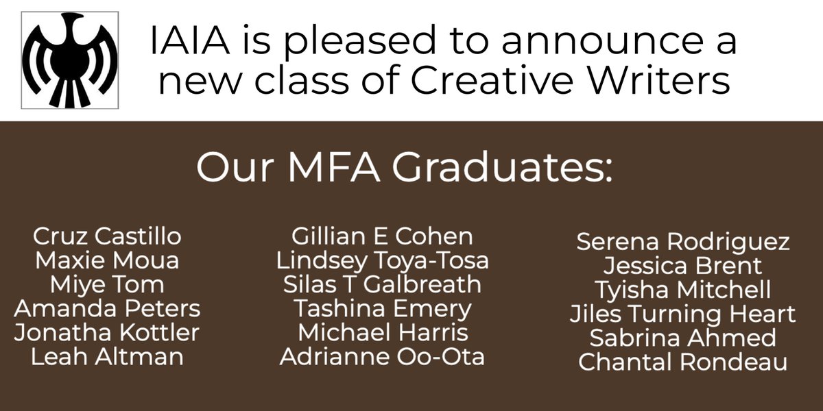 IAIA_MFAProgram's tweet photo. Congrats to our amazing students who are giving craft essays and defending their theses this week in SF!!! https://t.co/hJWbBZlZiY