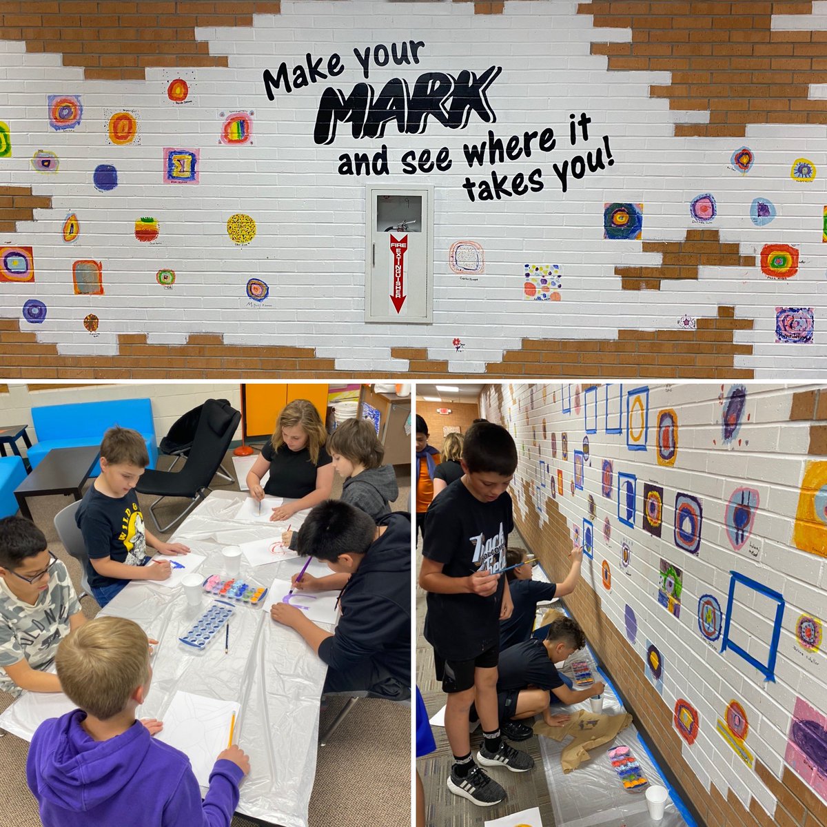 5th graders painted their dot on our Dot Wall today! Encouraging them to “make their mark” and see where it takes them! We’ll miss them next year!