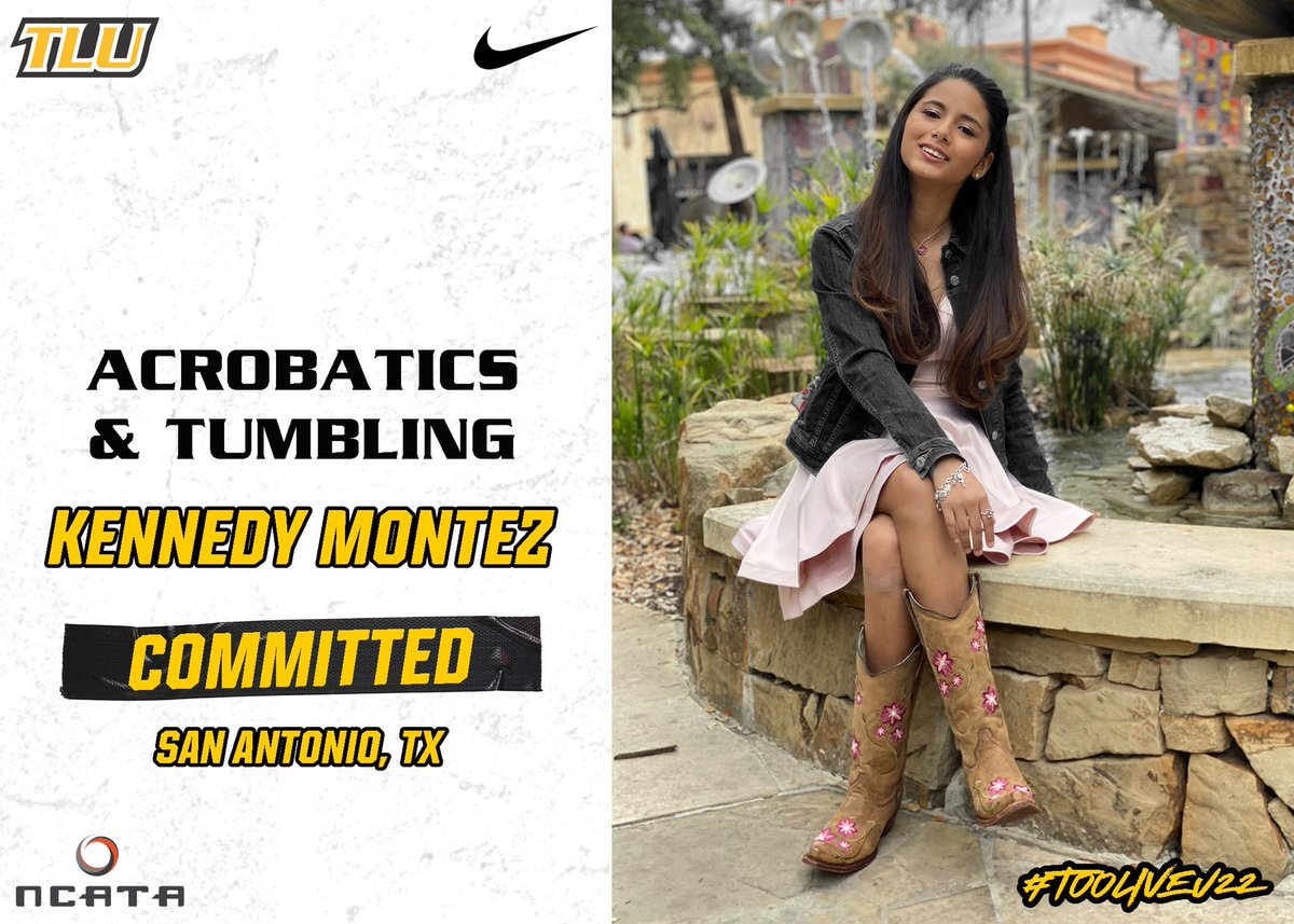 TLUAcroTumb's tweet photo. Please welcome our next signee, Kennedy Montez! Kennedy is joining us from San Antonio, TX and has a background in gymnastics. Welcome to the family Kennedy! We’re so excited to have you!
#PupsUp #TooLiveU22 @theNCATA https://t.co/r9A6COZ7l1