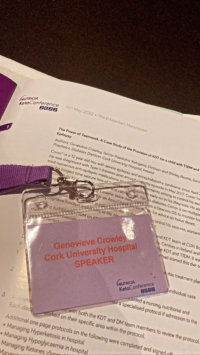 DietitianGen's tweet photo. Delighted to present today at #KetoConference in Manchester with my @CUH_Cork colleague Shirley on our #ketogenic case study on #Epilepsy and #T1DM.
TEAM = Together Everyone Achieves More 😊 #Type1Diabetes #KDT #KetoDiet #KetogenicDiet #Teamwork @KDRN_online https://t.co/p6EQ24e32S