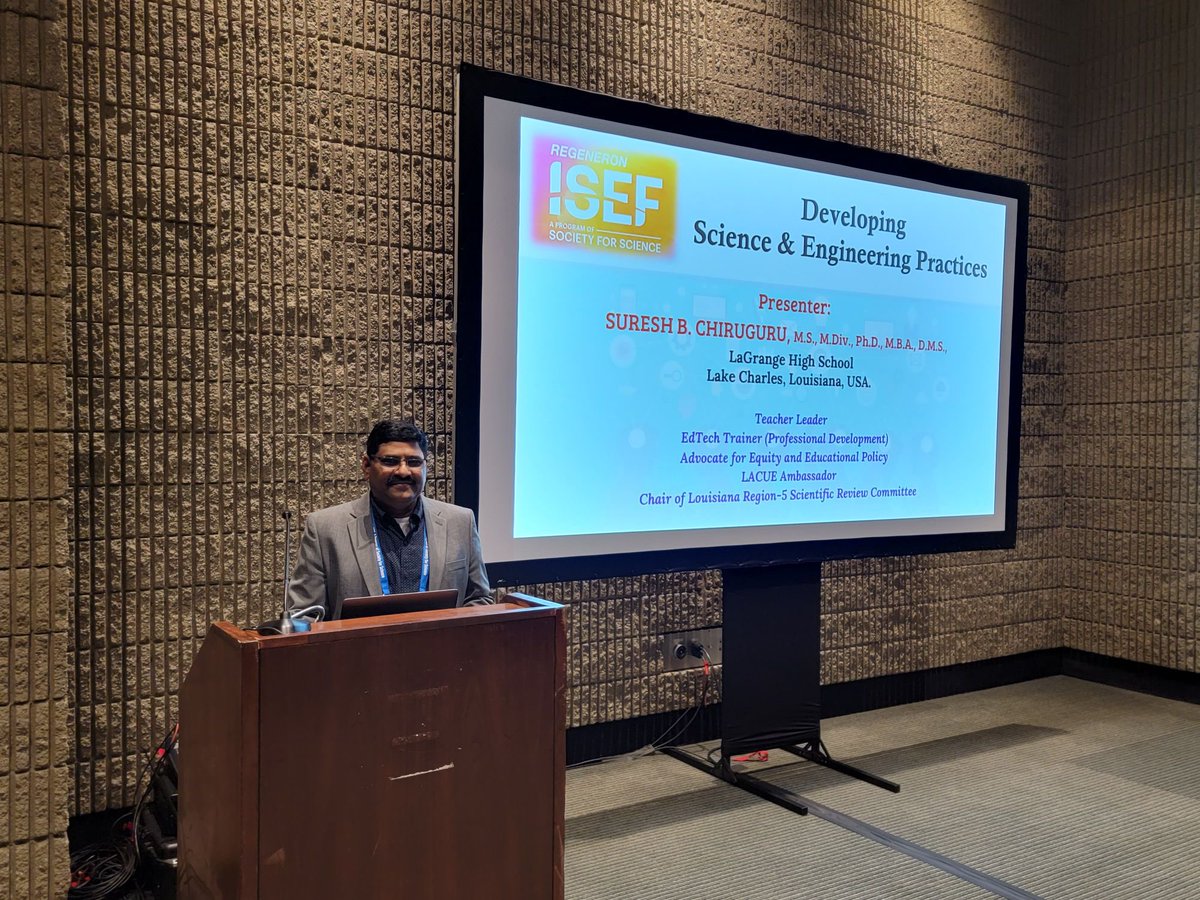 21stDigitalEd's tweet photo. 1/2: The session went swith a lot of positive feedback and so many takeaways, especially shifting the traditional and obsolete science and engineering practices that have been ineffective in training the minds to think.  #RegeneronISEF #lar5sef #Societyforscience #LACUE https://t.co/nD62EiczO6
