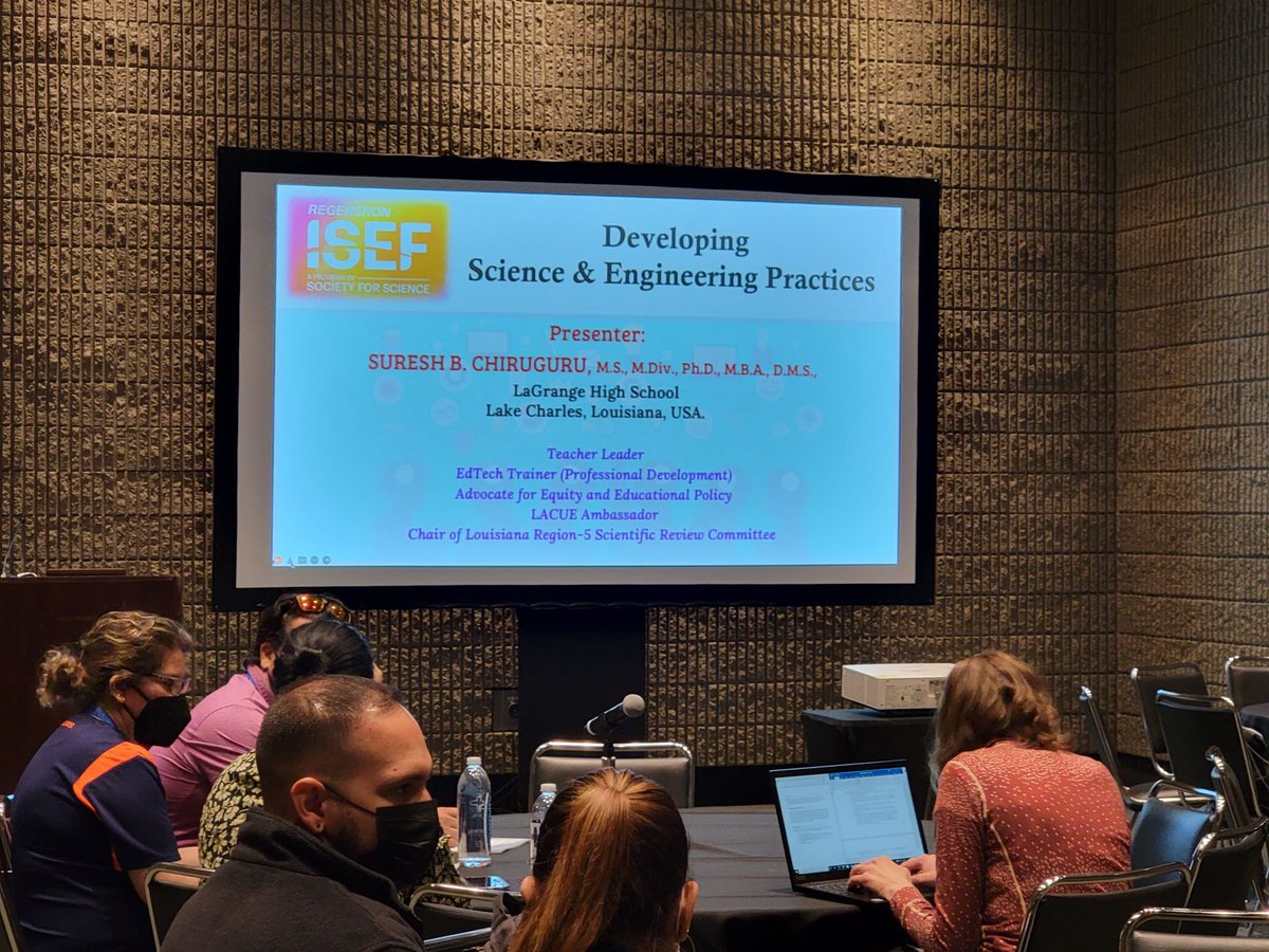 21stDigitalEd's tweet photo. 2/2: Challenge students to see problems as opportunities to use their inherent potential to search for solutions. I thank #RegeneronISEF for giving me the opportunity to present my session. #lar5sef #Societyforscience #LACUE #lagrangehigh #cpsb #ISEF #standforchildren @SChiruguru https://t.co/2HOmyzRDrA