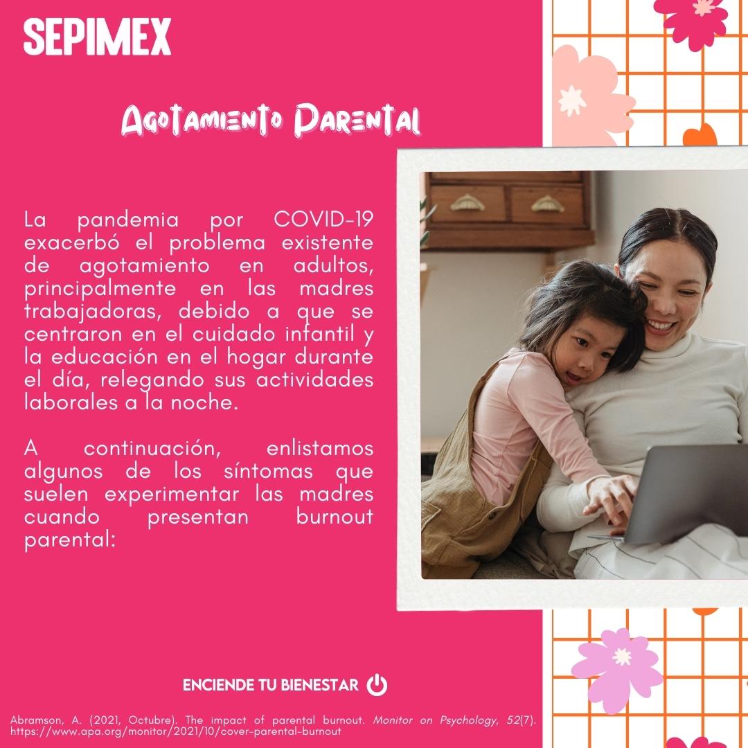 SEPIMEX's tweet photo. El agotamiento parental (el que se genera al tener hijos e hijas) puede generar un ambiente negativo entre los miembros de una familia https://t.co/y9d6iE9weT