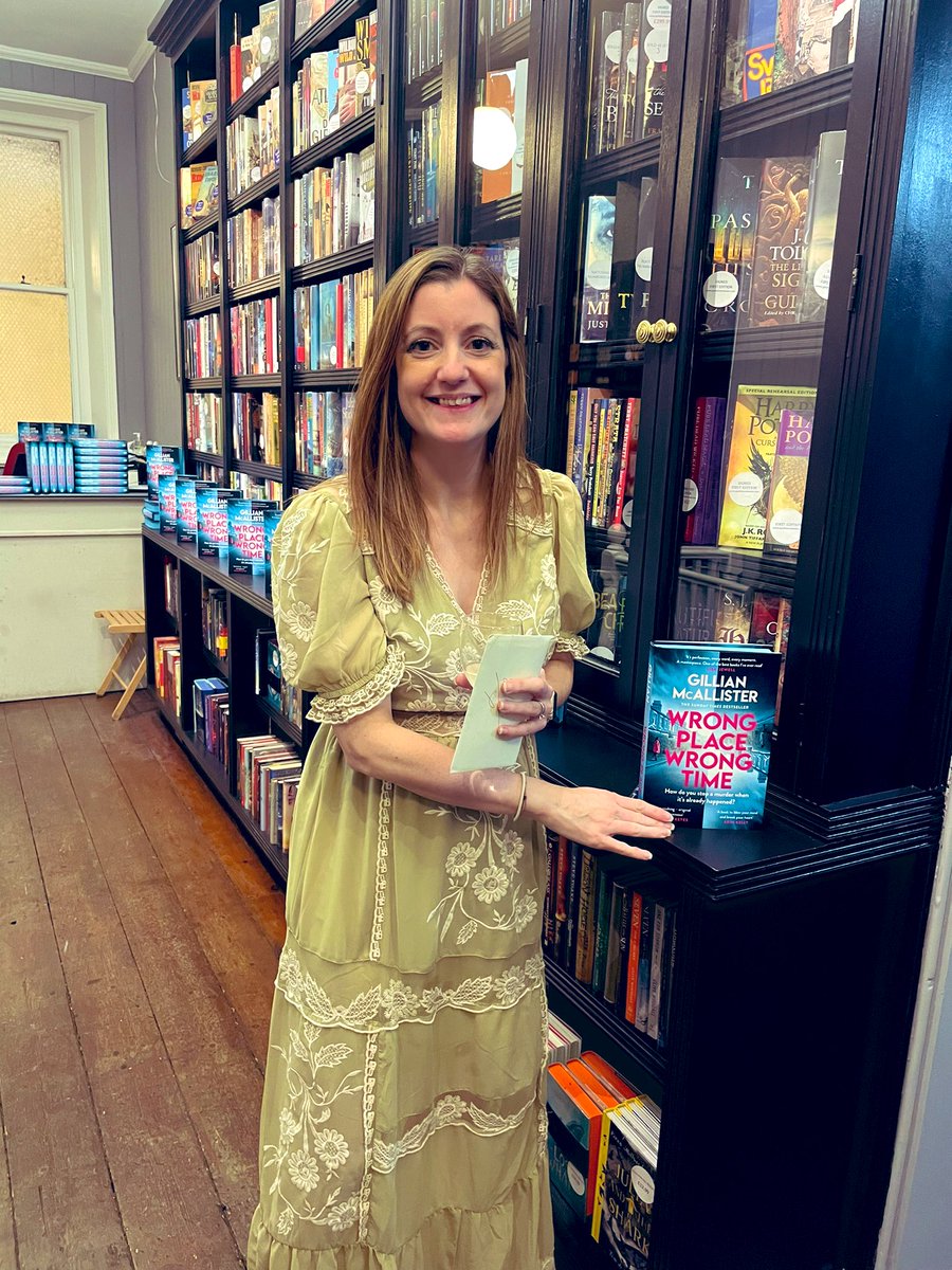 Phoebe_A_Morgan's tweet photo. Brilliant launch for lovely @GillianMAuthor tonight! #WrongPlaceWrongTime deserves to fly ⏰📚and fab to see you @adeleparks @LisforLia @lisajewelluk @imranmahmood777 @GoldsboroBooks - I’m so glad book launches are back! https://t.co/jc25IHELhx