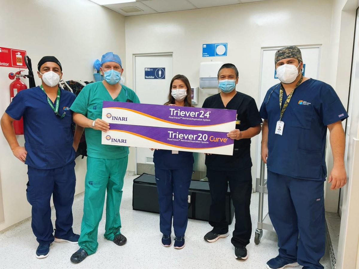 FranciscaM_Mida's tweet photo. 1° caso en Osorno, 9° en Chile. Paciente 58 años, TEP intermedio de alto riesgo, no trombolizada por contraindicación. Se utilizó #FlowTriever 24 y 20 curvo, a cargo de un gran equipo médico, @dr_cevargas y Dr. Ramírez. Distribuido por Midacor Ltda @InariMedical #PE #Thrombectomy https://t.co/PINcpxfczn