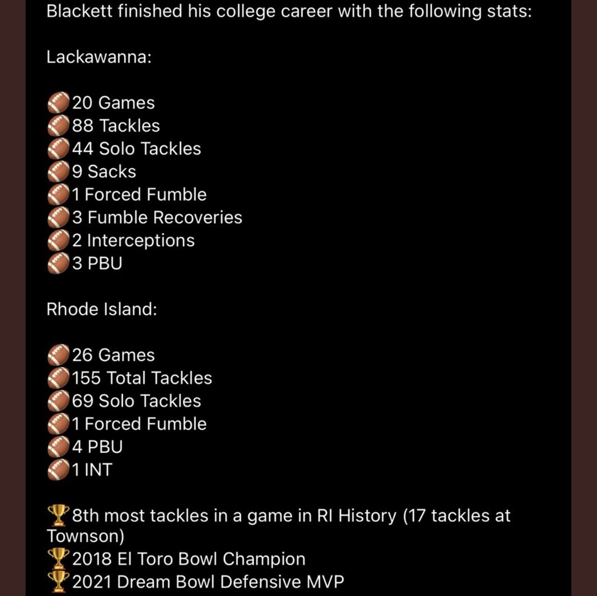 a_blackettJr's tweet photo. Never missed a game. Never missed a season. Never missed a practice. Defensive MVP of my team as well.‼️ @NFL @CFL https://t.co/yICTq88Xv9