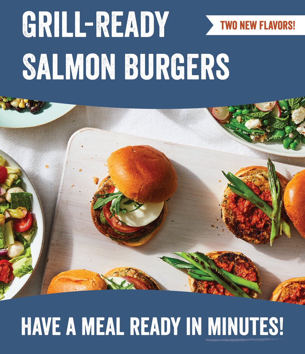 Get ready for summer! 

Our salmon burgers are now available in two new flavors:
 
🌞 Sun-Dried Tomato &amp; Basil Salmon Burger
🔥 Fire-Roasted Veggie Salmon Burger

Order your box of our grill-ready salmon burgers today: sitkasalmonshares.com/products/grill…