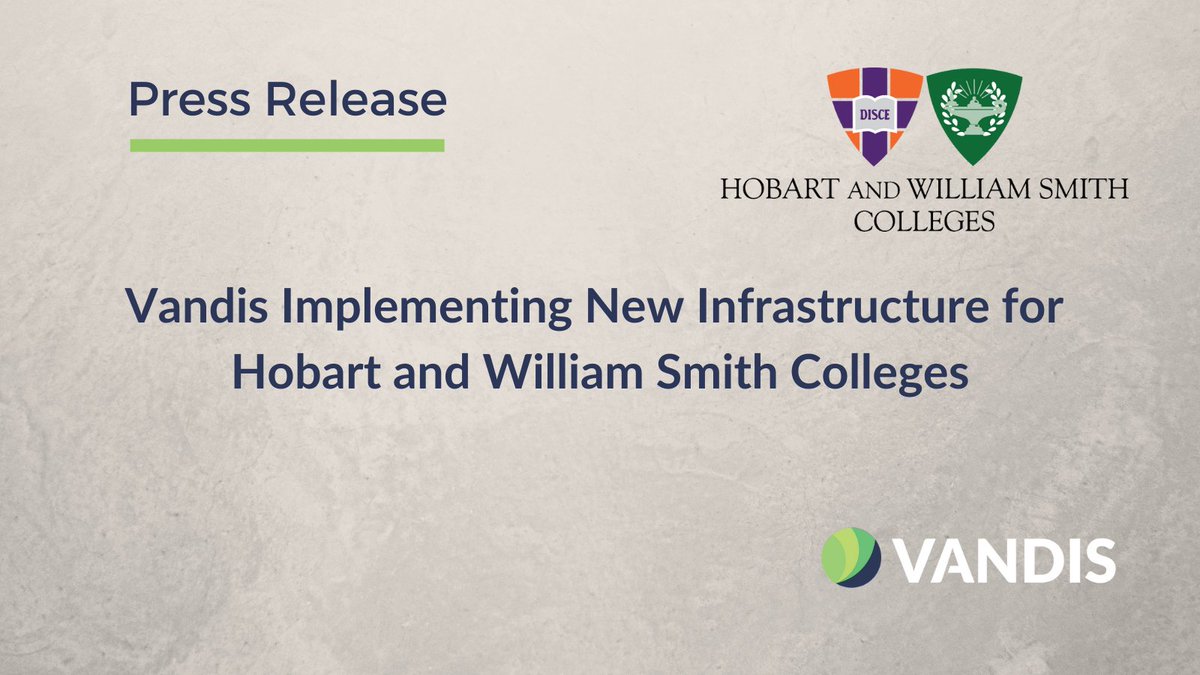 VandisInc's tweet photo. Vandis is excited to announce it will be implementing a new Campus Network Infrastructure for @HWSColleges. The project will utilize @ArubaNetworks #CXSwitch to give campus network engineers a more efficient and reliable infrastructure. https://t.co/PM9tgCZVHF https://t.co/SReyt2SyRX