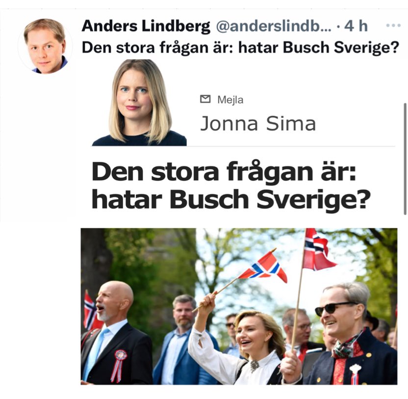 RichardHerrey's tweet photo. På riktigt Anders Lindberg?! 
På riktigt Aftonbladet?! 
Ge er någon gång. 
Ni har ju en sjuklig fixering vid att smutskasta Ebba. https://t.co/iyVTfGpqEk