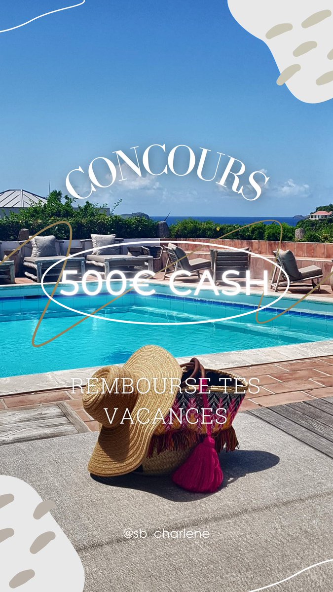 sb_charlene's tweet photo. ✨ CONCOURS ✨

500€ à gagner pour tes vacances!

Pour participer :
✅ Follow mon insta @sb_charlene + mon twitter
️✅️ Like mon dernier post insta
✅ Tag 2 personnes en commentaire

RT ce tweet pour avoir plus de chance de gagner ✨

Tirage au sort le 01/06, BON CHANCE🤞🏻 https://t.co/0nFcY9jMYv