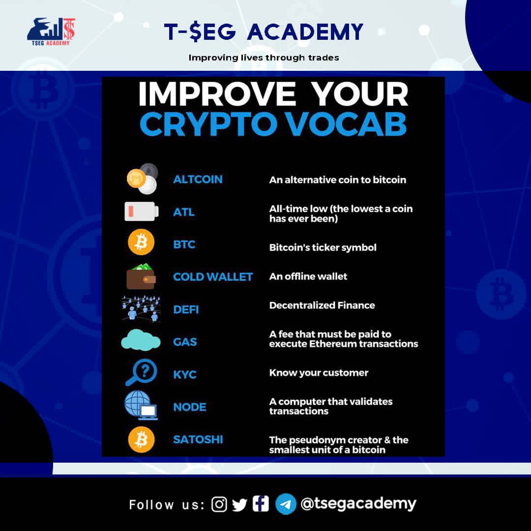 tsegacademy's tweet photo. How Good is your knowledge on crypto terminologies!?

Here are some terms in crypto you should know about.......⬇️⬇️

Learn more @tsegacademy
 
#forexsignals #forex #forexeducation📚 #forextrading #forextradingtips #forextradingsouthafrica #forextutorials #forexdubai #forexcourse https://t.co/QKTBIdpKz2