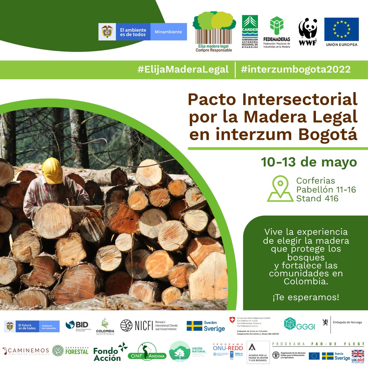 GGGICol's tweet photo. Ya inicia #interzumbogotá🇨🇴🌳
Con apoyo de @NoruegaenCOL, participaremos junto con las entidades aliadas del #PactoPorLaMaderaLegal como expositores y panelistas en la agenda académica.
¡Acompáñanos en el stand 416 y conoce más sobre #EconomíaForestal!
👉 https://t.co/qFafSS8wSI https://t.co/1UCXDn2K8x