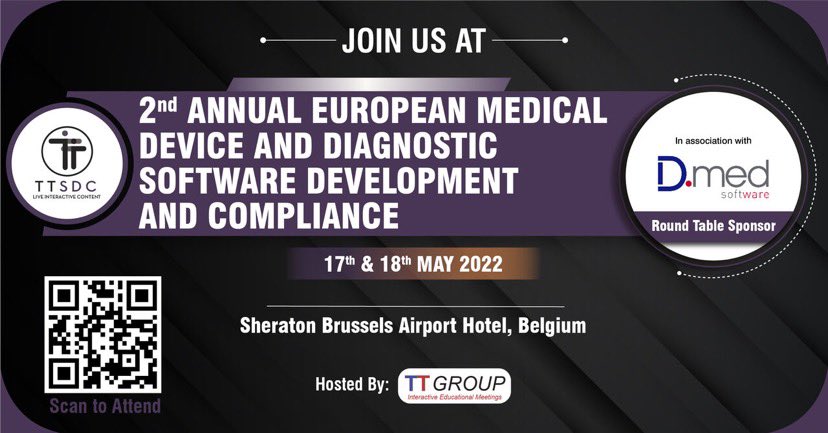 dmedsoftware's tweet photo. 📣 Join our #roundtablediscussion at the 2nd Annual European Medical Device and Diagnostic Software Development &amp; Compliance! 
#savethedate May 17 - 18, #Brussels #Belgium 
#softwaredevelopment #medicaldevice #regulatorycompliance https://t.co/XeeZqdKDSY