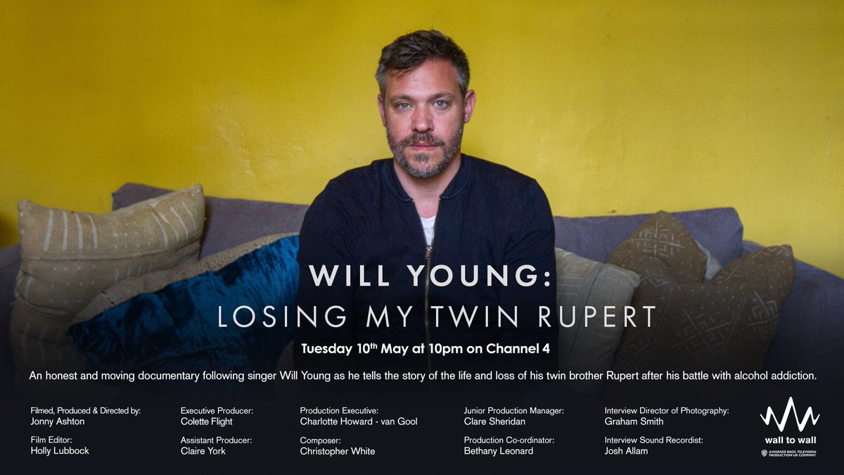 NacoaUK's tweet photo. โI miss my brother, he was my twin and my best friend, but I don't miss the alcoholic.โ
Honoured to have helped a little on this. That @willyoung is using his experiences to help others is nothing short of heroic.
โLosing My Twin Rupertโ is on Channel 4 at 10pm tonight. https://t.co/9SECjFyZmq
