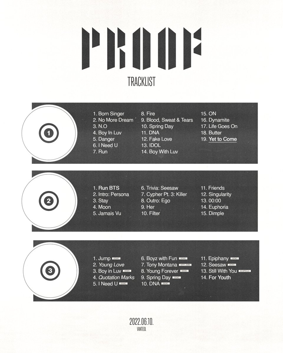 vanteol's tweet photo. proof tracklist ( 1 - 3 ) https://t.co/98Dr36EUYf