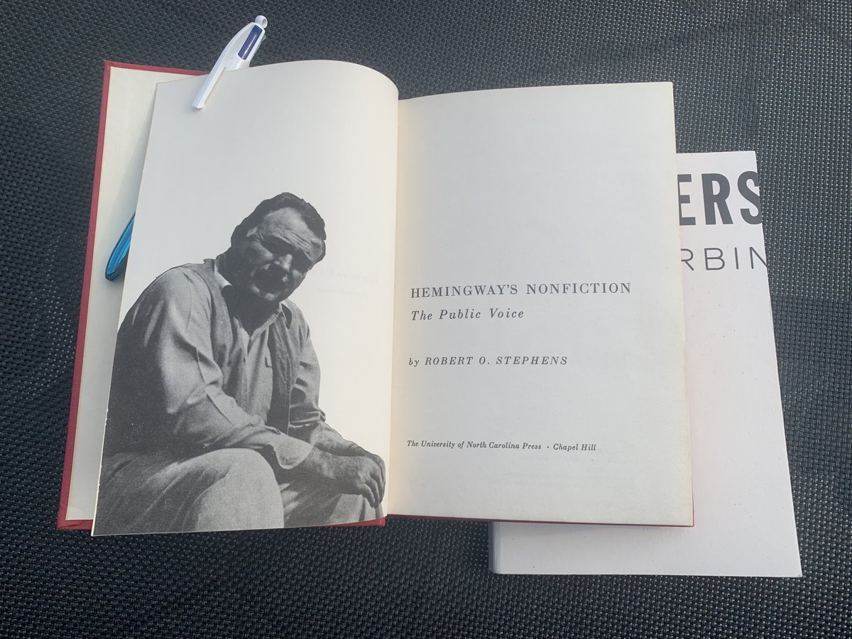 nancyfreund's tweet photo. Today I learned that Hemingway reported from Lausanne in 1922. Exactly 100 years ago. He had to request more cash because living in Lausanne was so expensive. Lucky guy, w/a publisher who’d pay. #writertrivia #secondhandbooks from @Bookscubed & fave French 4-color #pen. https://t.co/PPd5AC7Nlz