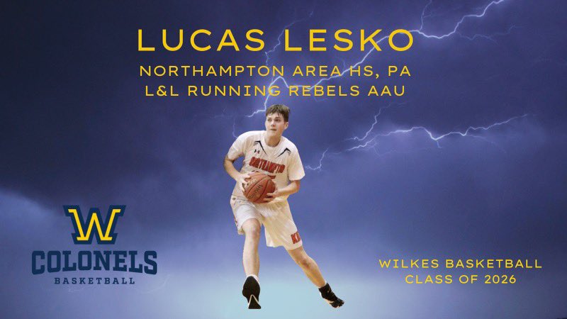 Next in our class of 2026 commits is Lucas Lesko! Please welcome Lucas to the Colonels family! <a href="/lucas_lesko/">Lucas Lesko</a> <a href="/kkidsbasketball/">Northampton B-Ball</a> <a href="/LLRebelsPA/">PA Coalition AAU (L&L Running Rebels)</a> #GoColonels