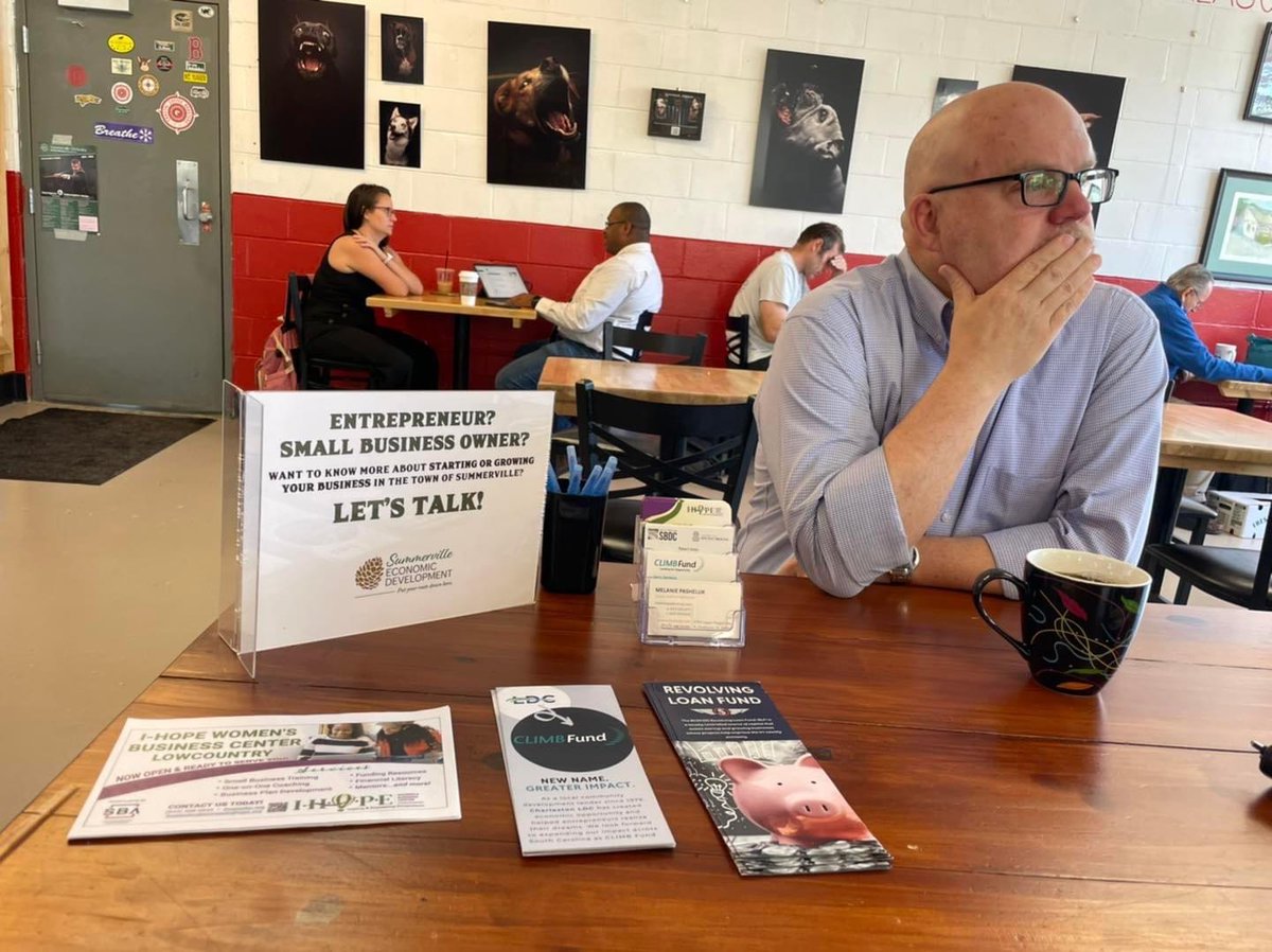Community office hours at <a href="/coastalcoffee/">Coastal Coffee</a> this morning. Let us help you start or grow your business in <a href="/SummervilleSC/">Town of Summerville</a>!

#SummervilleMeansBusiness
#FlowerTownForward
#PutYourRootsDownHere
#economicdevelopment