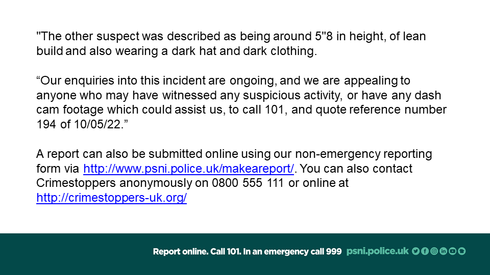 PSNIANDistrict's tweet photo. Our detectives are appealing for information following a report of an aggravated burglary in Newtownabbey this morning (Tuesday 10th May). https://t.co/79HtZhCcVT