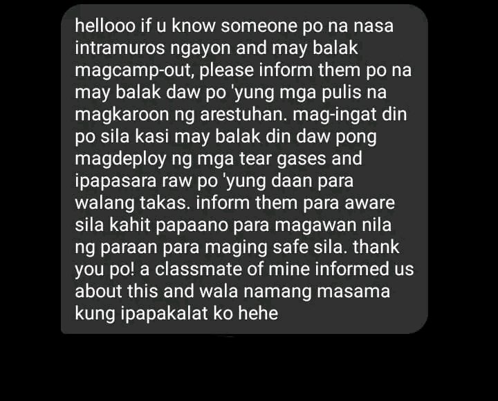 strleehs's tweet photo. inform your friends, family members, relatives etc. who are in intramuros!! mag ingat kayo pls.

SPREAD THIS INFO‼️ https://t.co/Jaa1cXpskT