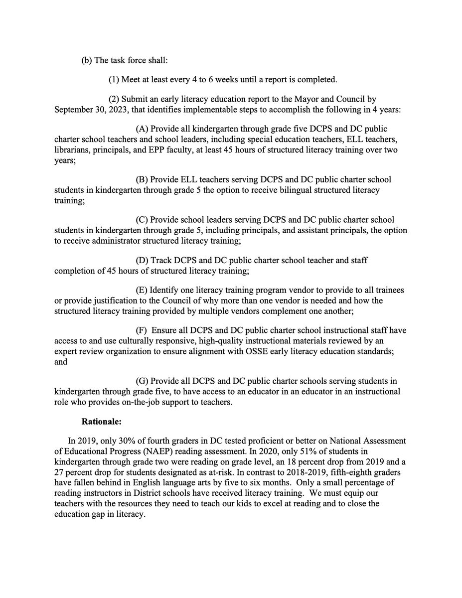 CMBrookePinto's tweet photo. Reading is fundamental to our students' success. Today I introduced a budget amd to improve literacy rates by 1) establishing a taskforce to implement a citywide plan for @dcpublicschools &amp; @dcpcsb &amp; 2) providing literacy training for all DCPS instructional coaches. (1/2) https://t.co/oIdeWVdBqS