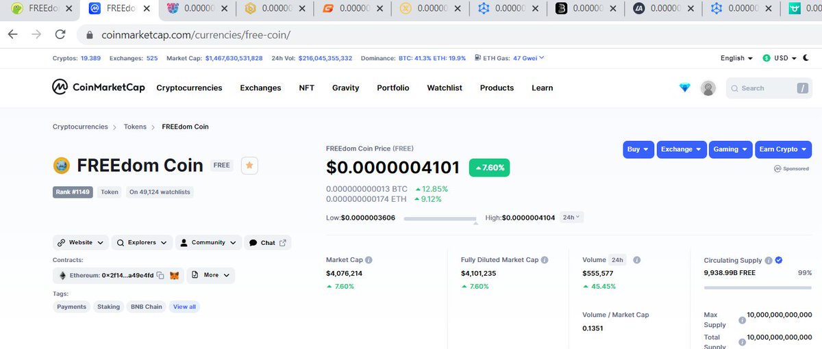 FREEDOM of MONEY coin - $FREE since 2018 tweet media