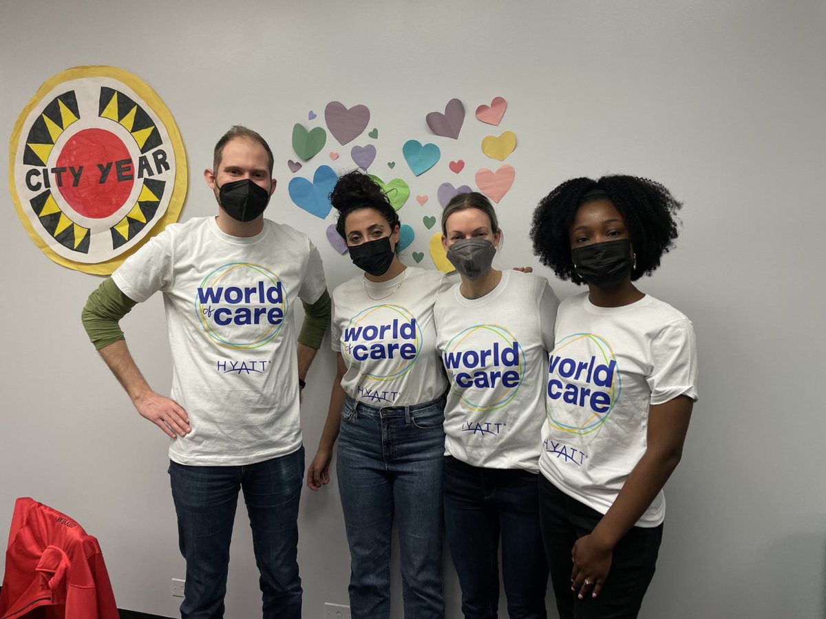 CityYearChicago's tweet photo. Thanks to our longstanding partner, @Hyatt Hotels Foundation for an impactful day of service at Chicago Academy HS! Proud to be a part of Hyatt's Global Month of Service. #CityYear #CYCHI https://t.co/KWerHZBdhG