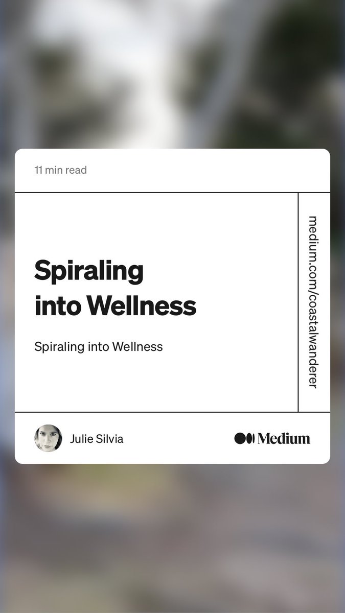 “Spiraling into Wellness” by Julie Silvia  #mentalhealth #addiction #selfcare 
link.medium.com/QPiueTQ3Upb