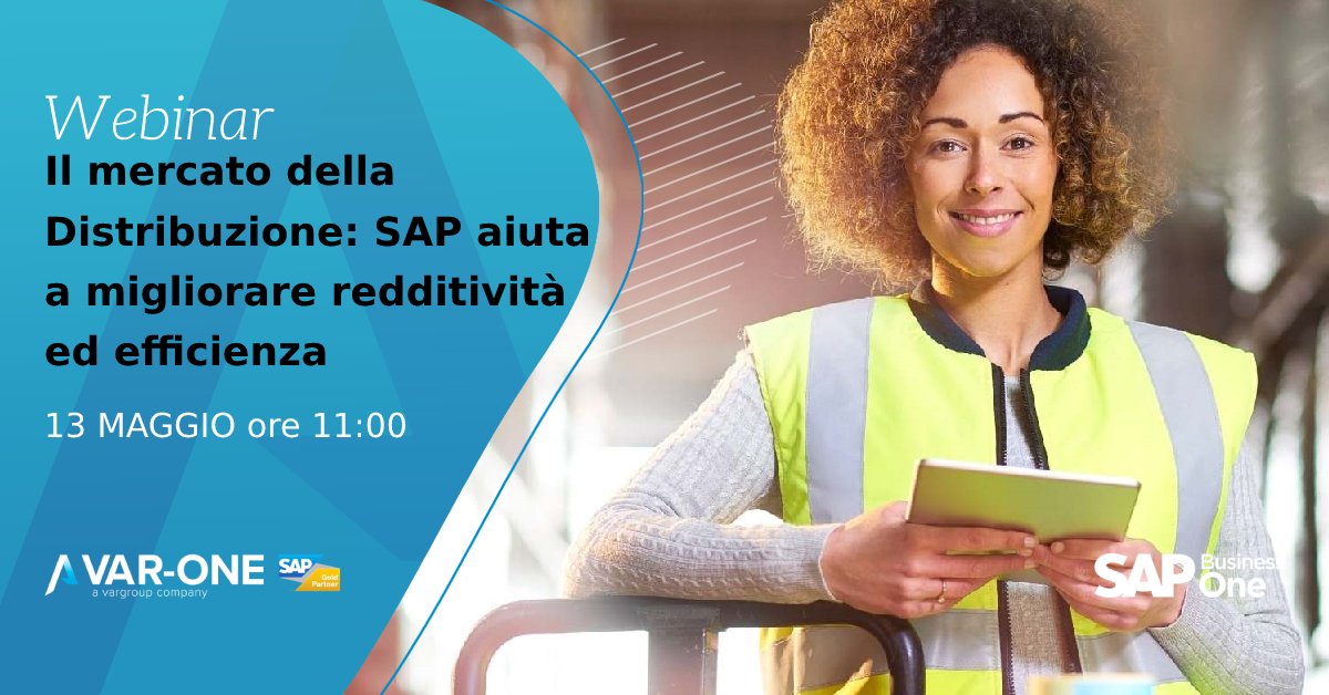 WEBINAR 13 Maggio h 11:00 - 11:45

Il mercato della #Distribuzione di ieri e oggi: come SAP aiuta le aziende a migliorare redditività ed efficienza.

ISCRIVITI GRATUITAMENTE: attendee.gotowebinar.com/register/15744…

#ImpreseIntelligenti #BestRunSAP #SAPBusinessOne