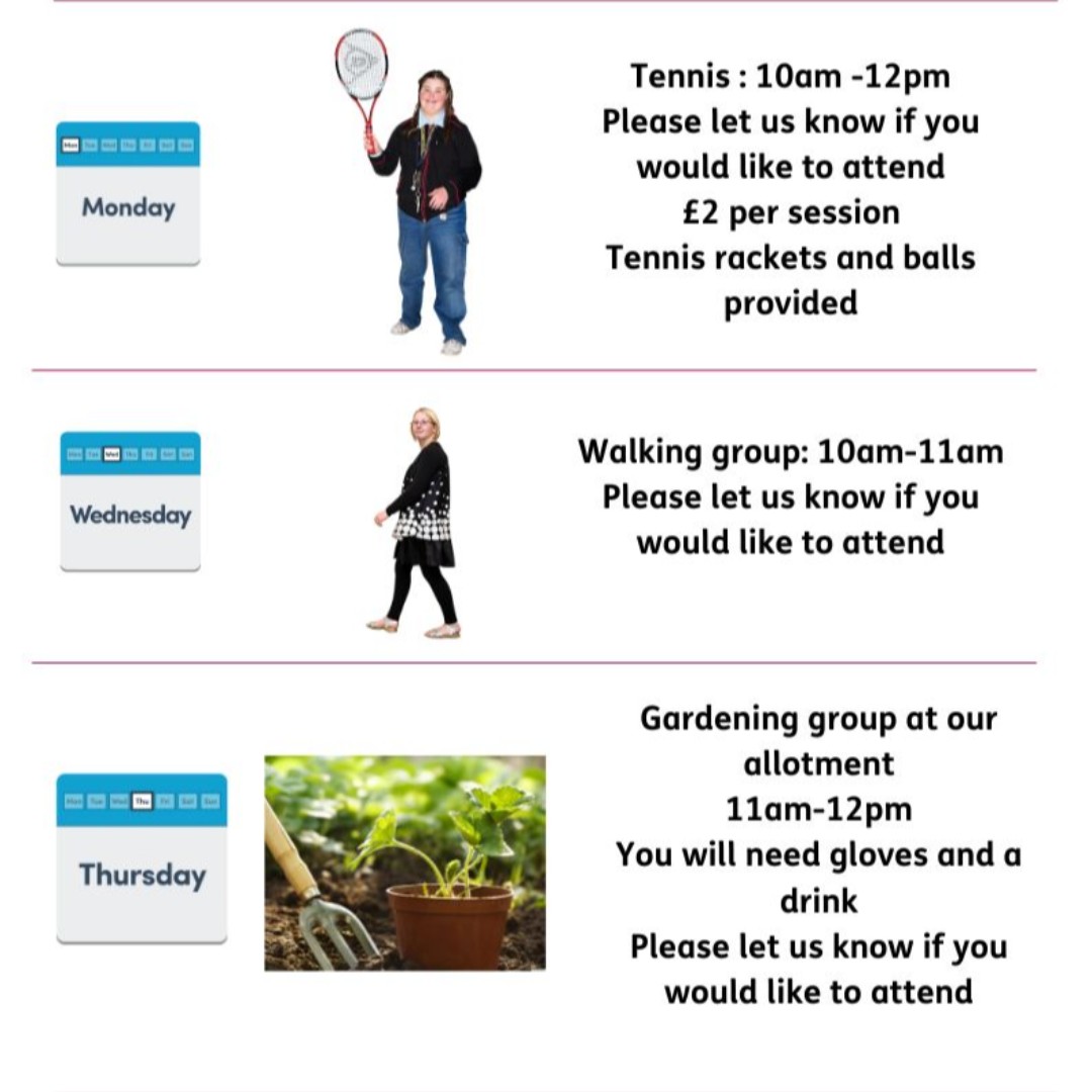 Current in person Activities at Bexley Mencap
Please call us on 0208 303 6336 if you would like to attend an activity