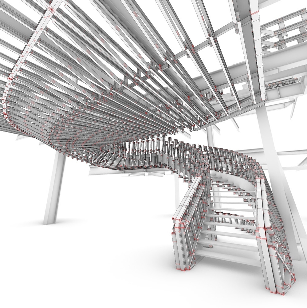 _STUD_IO_'s tweet photo. One of our most complex projects to date, this curved ceiling and staircase is almost complete!

#computationaldesign #computationalconstruction #construction #design #architecture #lightgaugesteel #steel #parametricarchitecture #parametricdesign #constructiondesign https://t.co/DW4tLjX1uw