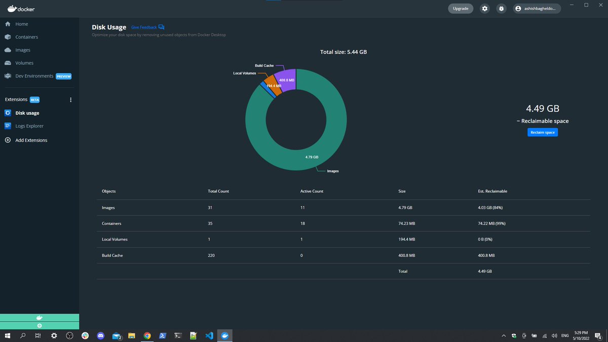 mechDeveloper1's tweet image. Just tried my first Docker Extension (Disk Usage) 😎
This is so cooool 😎🥳🎉
#DockerCon #DockerCon2022 #DockerExtensions