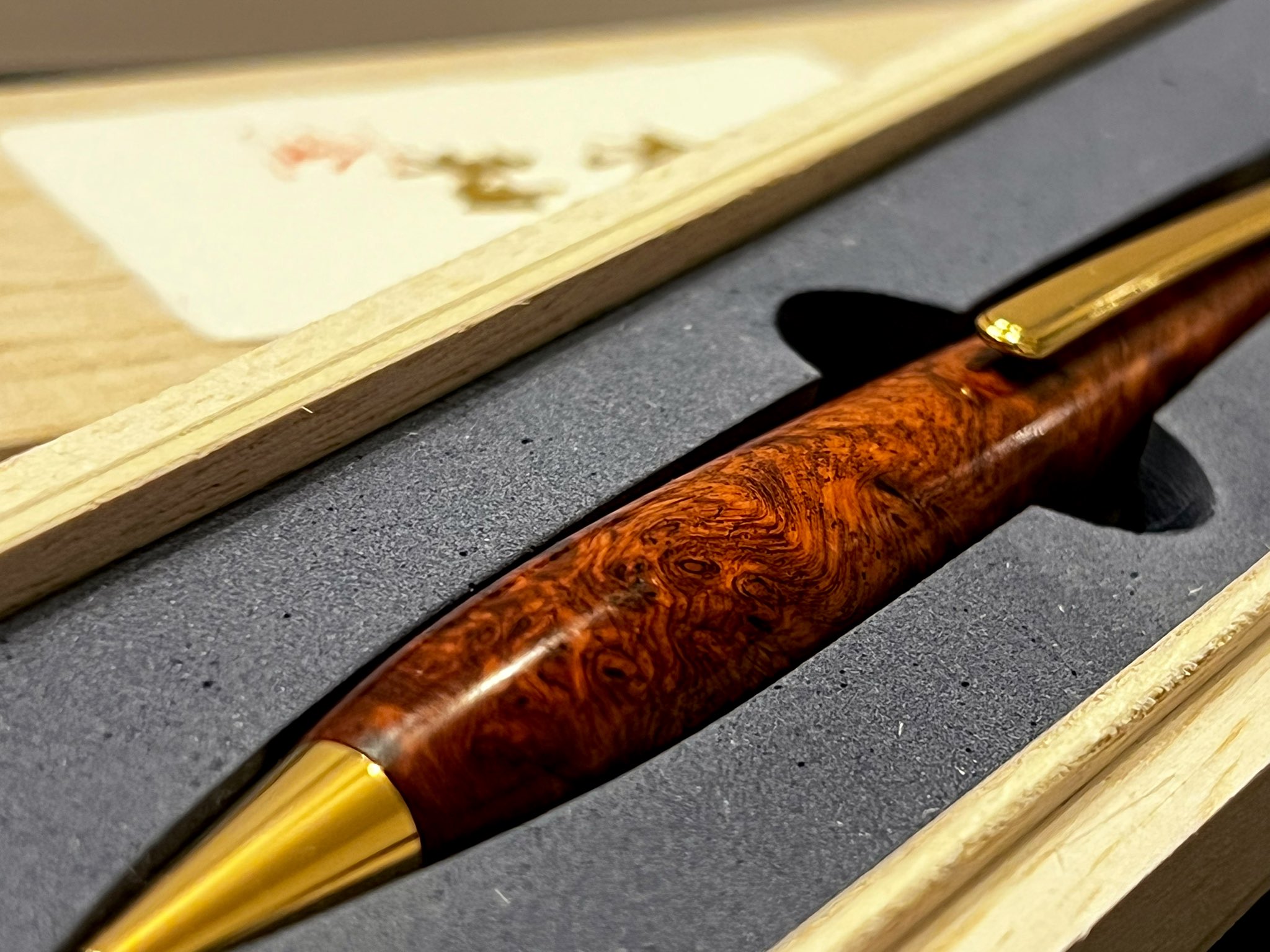 木軸シャープペンシル 0.5 金杢犀　本紫檀オーロラ杢 アウトレット】 本紫檀 金杢犀 シャープペン 0.5㎜ 木軸 ペン