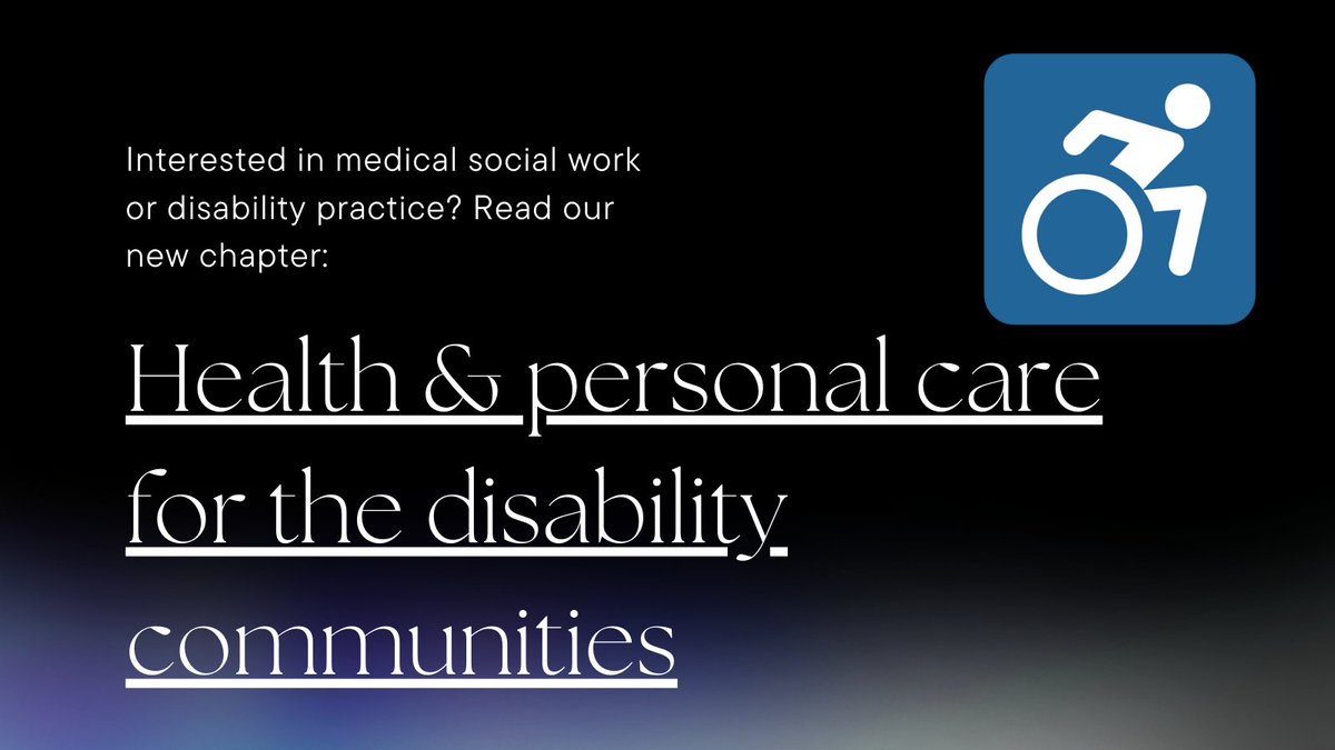 elspethslayter's tweet photo. Our next #OER chapter on #Health & #PersonalCare for the #Disability community is out & ready for you to adopt in your courses! Thanks to Dr. Esther Son for her great work! https://t.co/8s9q7uBL81 Read more about this #DisabilitySocialWork text here: https://t.co/0nN9xtUOT7 https://t.co/yLTVv3tPHv