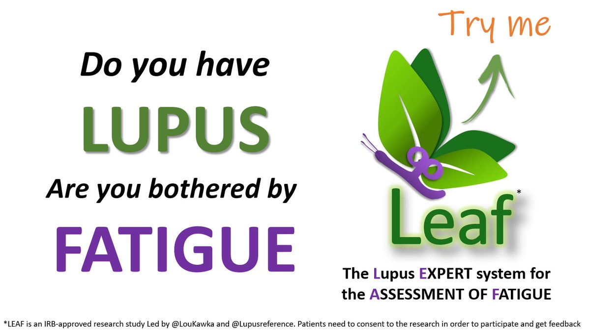 Lupusreference's tweet photo. IF you have #Lupus and #Fatigue, you may participate to our #LEAF study (➡️ Link: https://t.co/dNLKwLncP3) and in 15 min get a personalized assessment + detailed recommendations about how to IMPROVE FATIGUE in your very own situation. Please give us some feedback 🔄 we need it! https://t.co/TNPMLcDKau