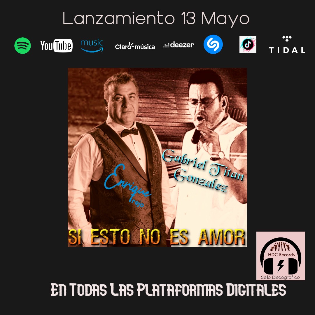 cmlproducciones's tweet photo. Estreno 13 de Mayo en todas las Plataformas
#EnriqueTrejo #GabrielTitanGonzalez
Si esto no es amor 
#Hdcrecords #Cordoba #Argentina https://t.co/ssZsN8kHgb