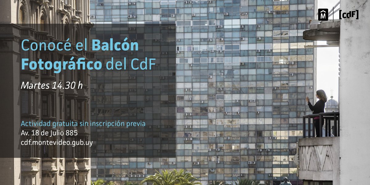 CdF_IM's tweet photo. ¿Ya visitaste el Balcón Fotográfico del CdF? 📸🤳

Hoy a las 14.30 h, podés subir al 4to piso de la #SedeCdF para ver y tomar fotografías desde este punto panorámico del centro de la ciudad. 

👉 Gratis y sin agenda previa. 
🔎+info: https://t.co/We0c4Dt0Cw

¡Te esperamos! https://t.co/GgUANK6bL6