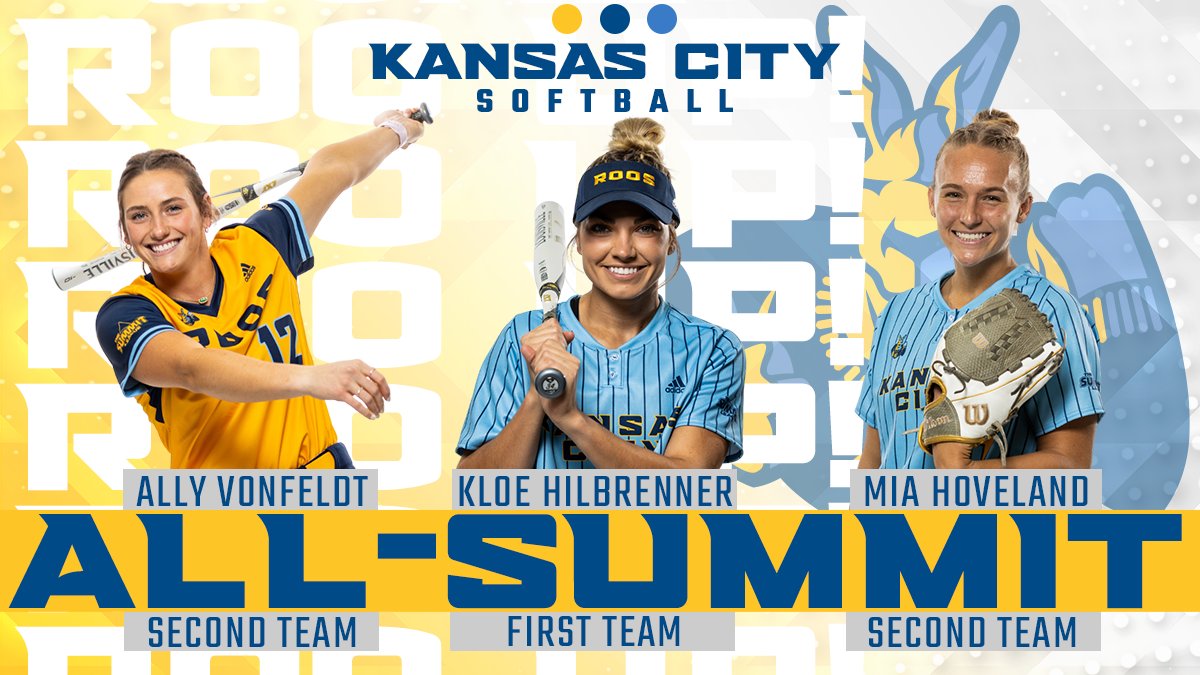 kcroossb's tweet photo. 𝕋𝕙𝕣𝕖𝕖 ℝ𝕖𝕡𝕖𝕒𝕥 𝔸𝕝𝕝-𝕃𝕖𝕒𝕘𝕦𝕖𝕣𝕤 🤩

Congrats @HilbrennerKloe , @MiaHoveland , and @ally_reanne on great seasons. Let's go make a splash in South Dakota!

Read ➡️ https://t.co/HqzlAdejTJ

#ROOUP | #KCRoos | @thesummitleague https://t.co/9iJsOBvfwl