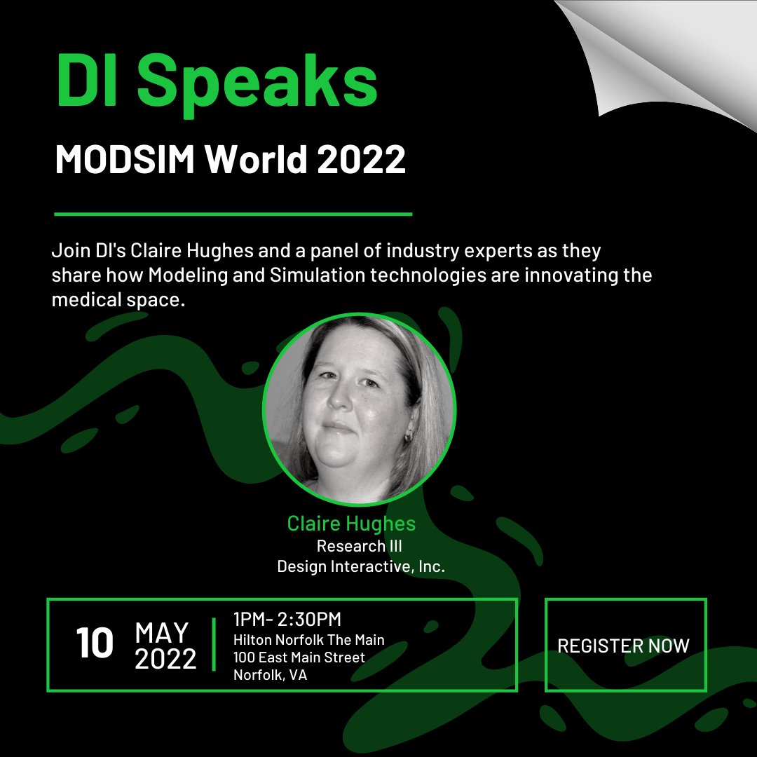 DInteract's tweet photo. Join DI's Claire Hughes and a panel of industry experts as they share how Modeling and Simulation technologies are innovating the medical space. Register today! https://t.co/UtFyzvA4YI
#Modelingandsimulation #DesignInteractive https://t.co/t3zmFsVdXw