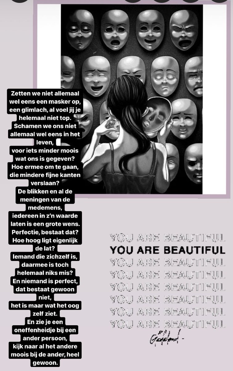 beadankelman's tweet photo. #Masker #Perfectie #WeesJeZelf https://t.co/MHWpuXfNTw
