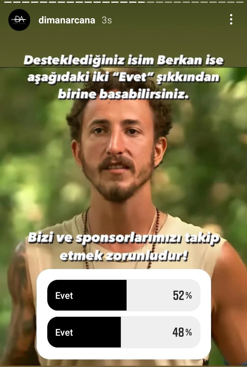 Merhaba #Bkfc ailesi 👋🏻Potada olduğumuz şu süreçte 1 sms bile çok kıymetli. Bu yüzden hepinizi bu ankete bekliyoruz. Sayfayı ve sayfanın takip ettiği sponsorları takip etmeyi unutmayalım. Biz birlikte güçlüyüz ⚡🧡

#BerkanKarabulut #SurvivorAllStar2022

instagram.com/stories/dimana…
