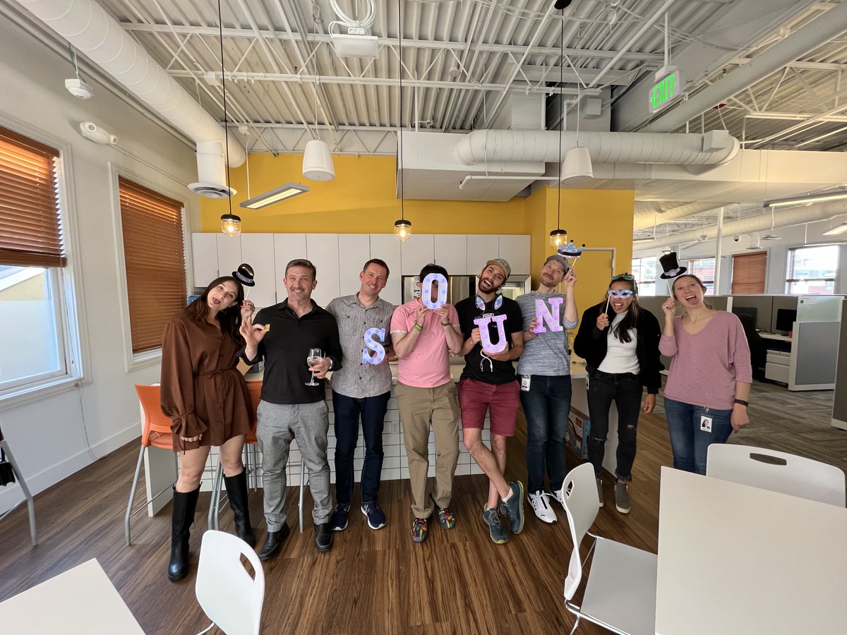 SoundHound's tweet photo. We are kicking off going public in style! #TeamSoundHound celebrated with good food, friends, and fun at the Santa Clara, Toronto, and Boulder Celebratory Happy Hours. Check out photos from the event → 

#SOUN https://t.co/aYGhHPbdVP