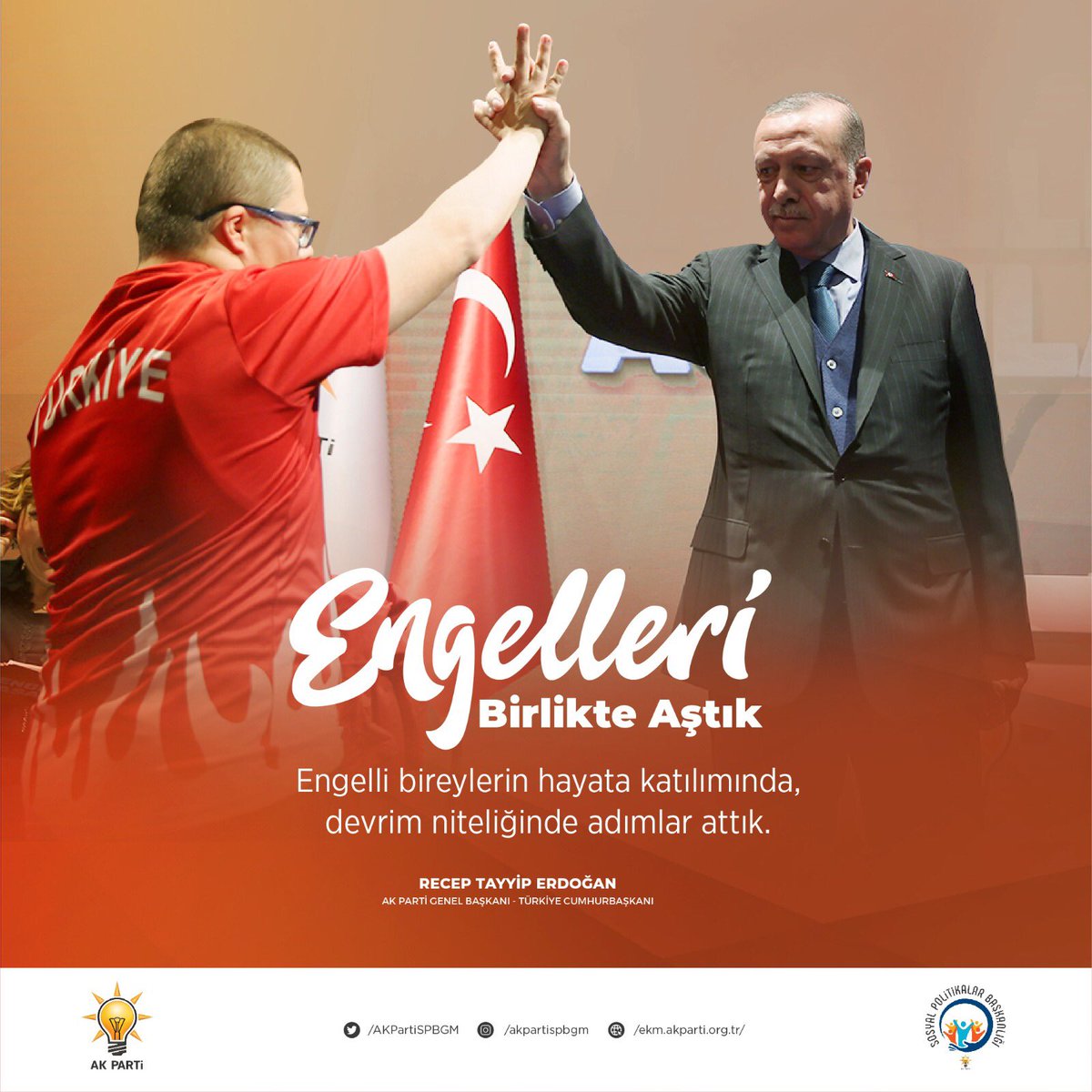 Engelli bireylerin hayata katılımında, devrim niteliğinde adımlar attık.

#EngelleriBirlikteAştık