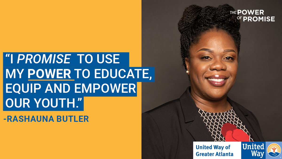unitedwayatl's tweet photo. “I promise to use my power to educate, equip and empower our youth.” – Rashauna Butler
At United Way of Greater Atlanta, we're committed to removing racial barriers and providing children with the resources needed to thrive.
Learn more: https://t.co/kCcO1hA9ss #PowerofPromise https://t.co/fGfu5axoUS
